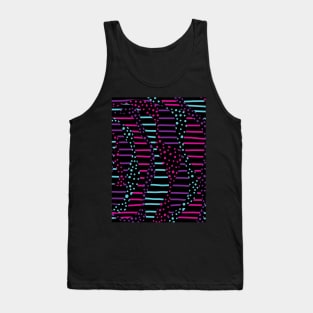 Spots and Stripes 2 - Pink, Purple, Blue and Black Tank Top